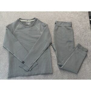Lucky Brand Stretch/Compression Base Layer Lounge Set Gray Striped XL Unisex
